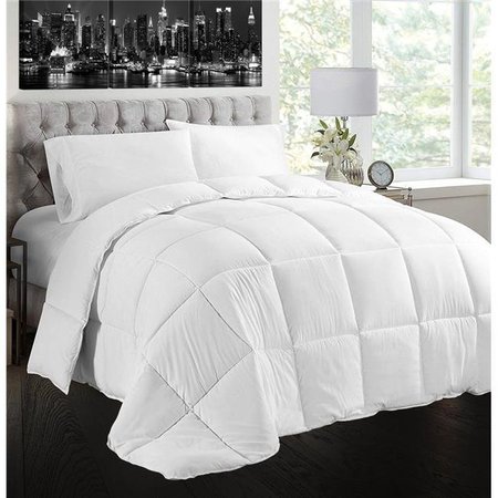CREATIVE LIVING SOLUTIONS Creative Living Solutions CLS-FC-QN 86 x 86 in. Natural Goose Feather & Down 100 Percent Cotton Case Queen Size Comforter Set; White CLS-FC-QN